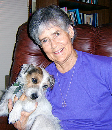 Diana Russell with her dog Lovies